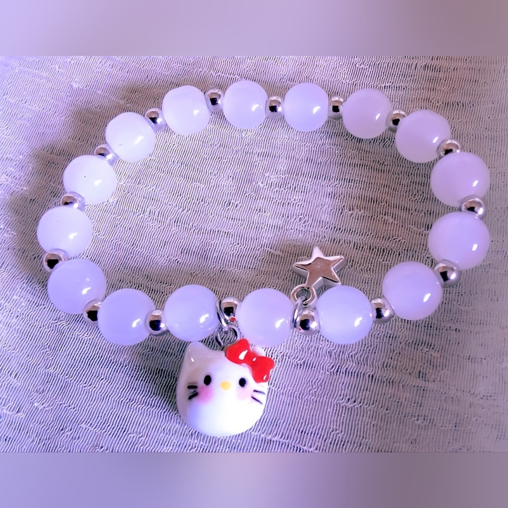 Cute Hello Kitty White and Red Bracelet